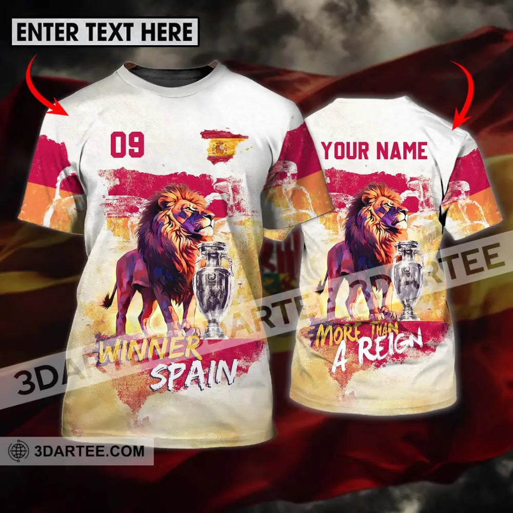 Unisex Shirt - Custom Name And Number Winner Spain T-Shirt