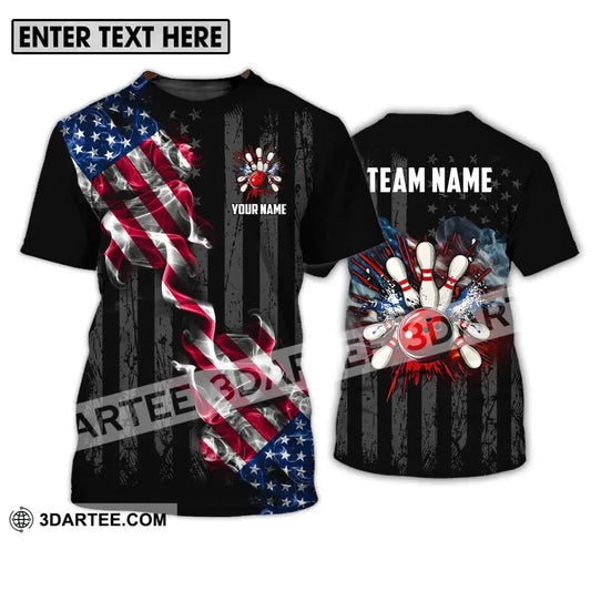 Unisex Shirt - Custom Name And Team America Bowling Sport T-Shirt / S T-Shirt