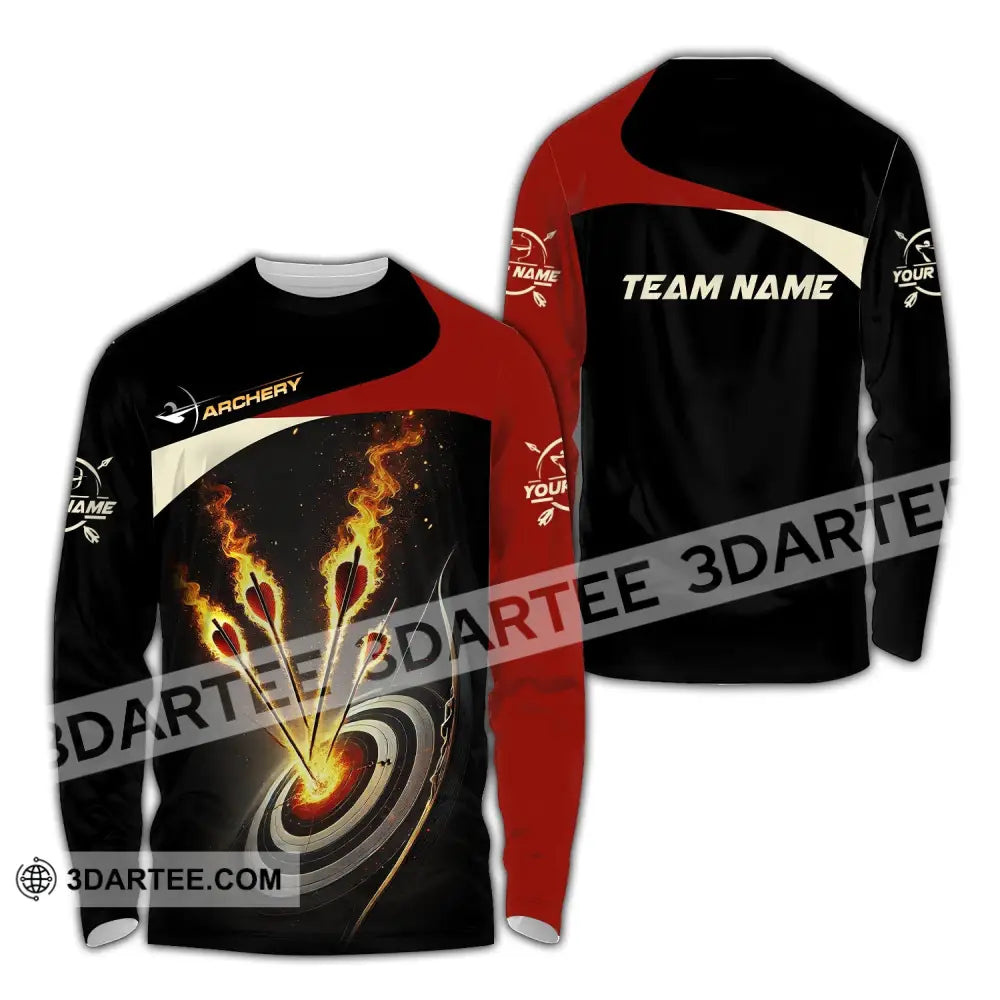 Unisex Shirt Custom Name And Team Archer Archery Uniform Gift Long Sleeve / S T-Shirt