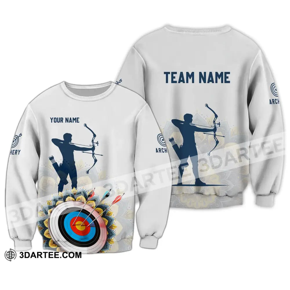 Unisex Shirt - Custom Name And Team Archery Lover Long Sleeve / S T-Shirt