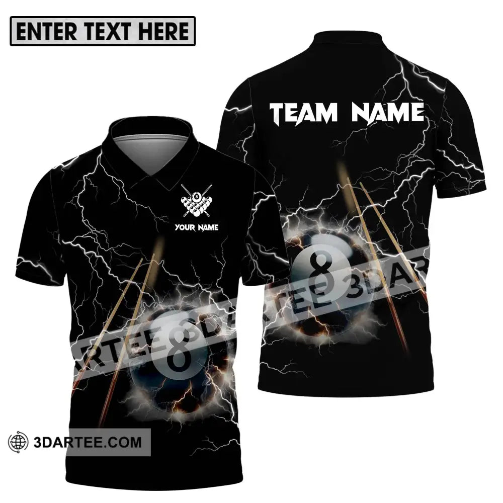 Unisex Shirt - Custom Name And Team Billiard Polo / S T-Shirt