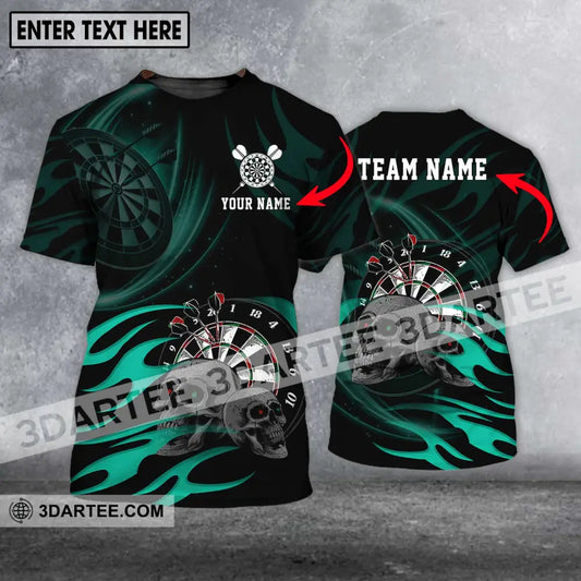 Unisex Shirt - Custom Name And Team Black Green Color Darts Lover T-Shirt