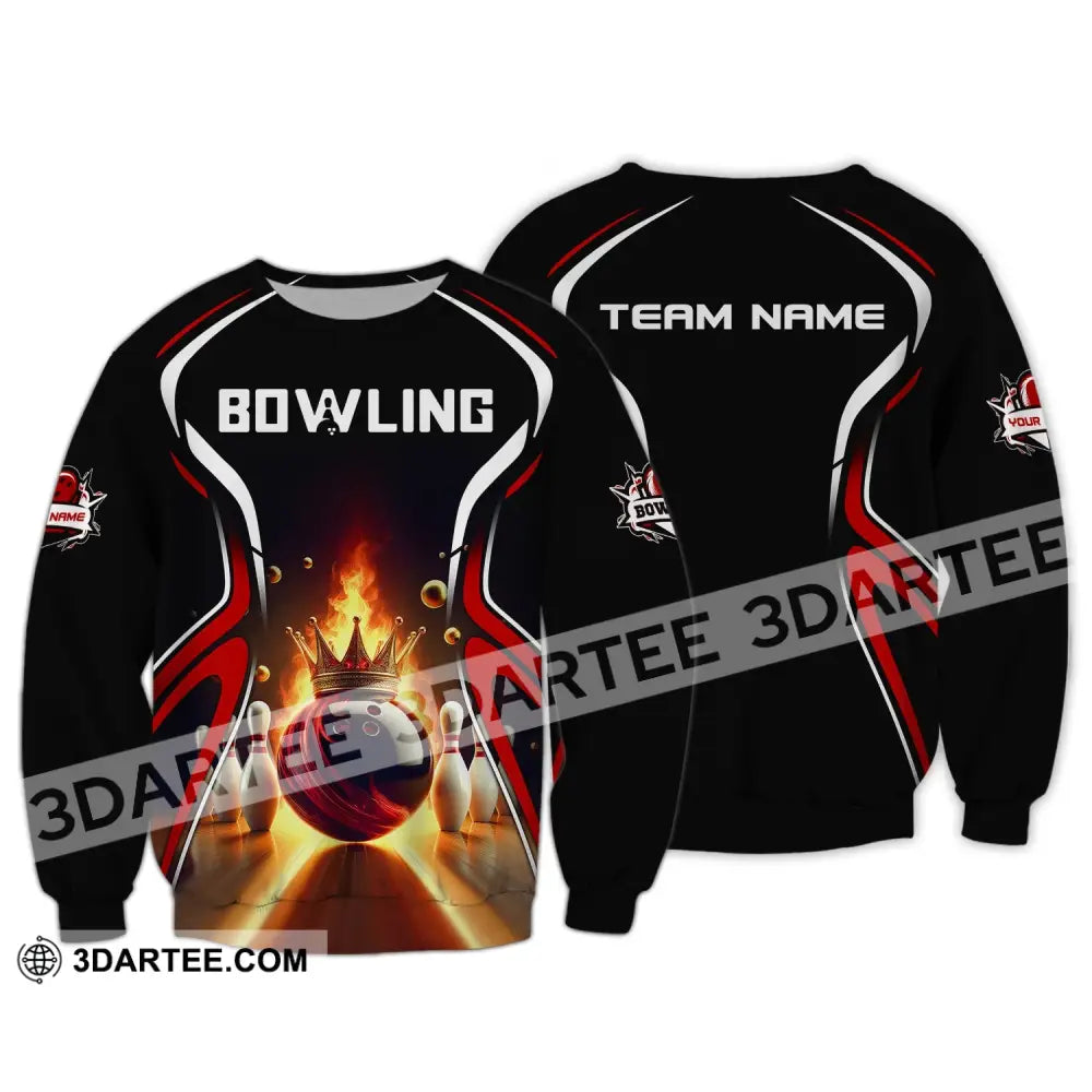 Unisex Shirt Custom Name And Team Bowling For Clubs Long Sleeve / S T-Shirt