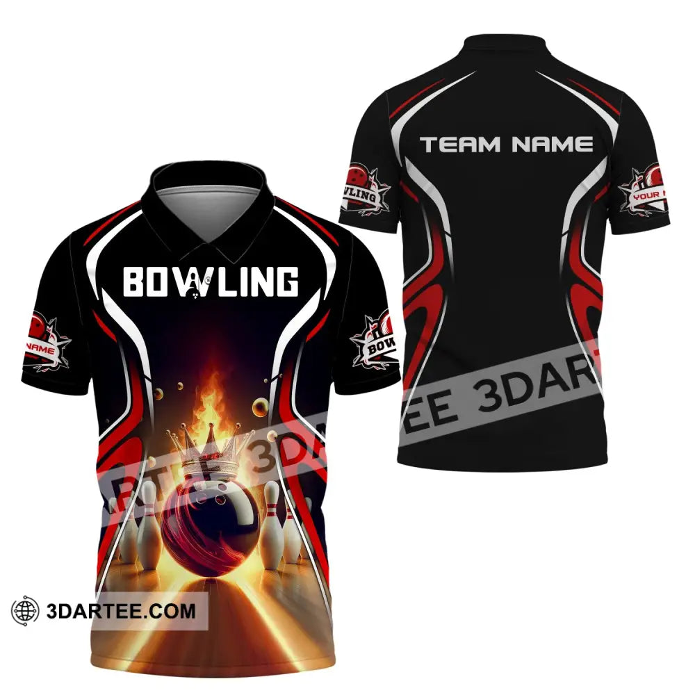 Unisex Shirt Custom Name And Team Bowling For Clubs Polo / S T-Shirt