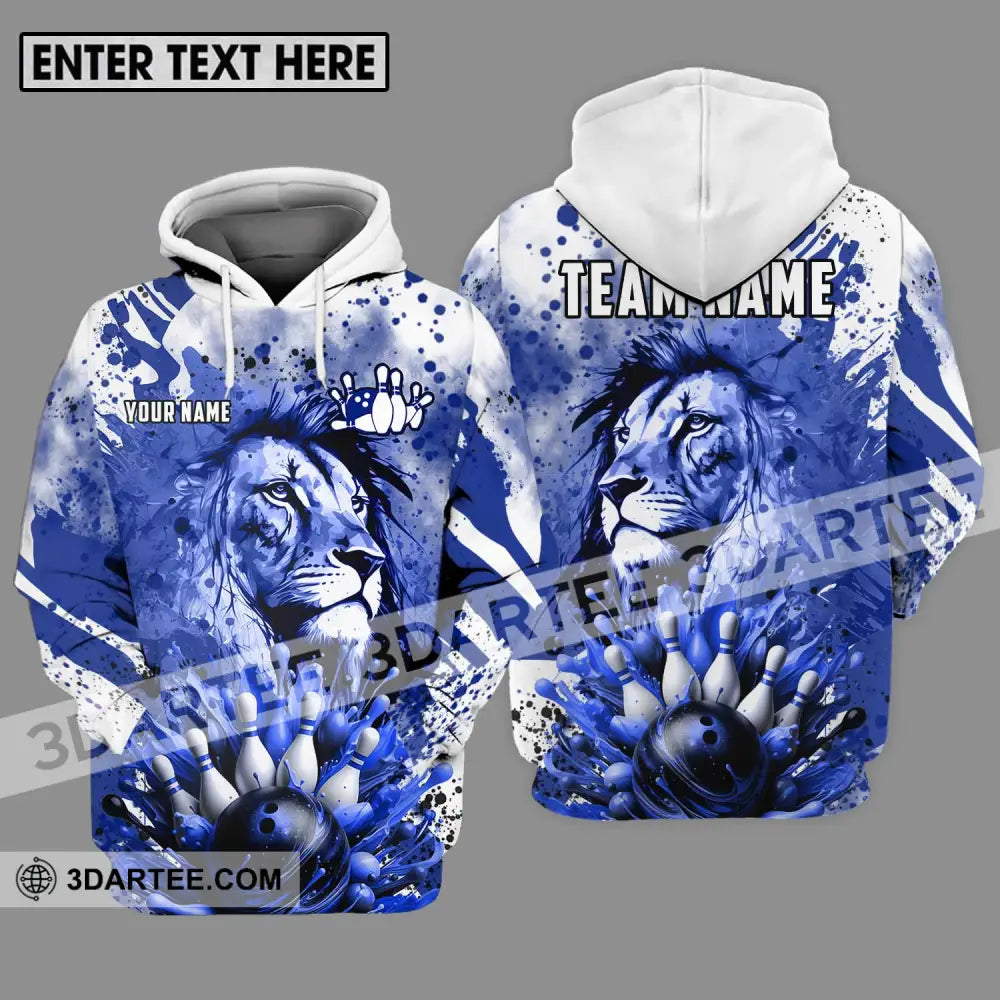 Unisex Shirt - Custom Name And Team Bowling Ice Lion Hoodie / S T-Shirt