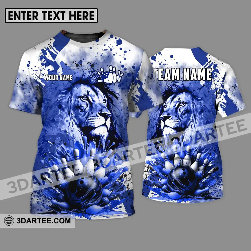 Unisex Shirt - Custom Name And Team Bowling Ice Lion T-Shirt / S T-Shirt