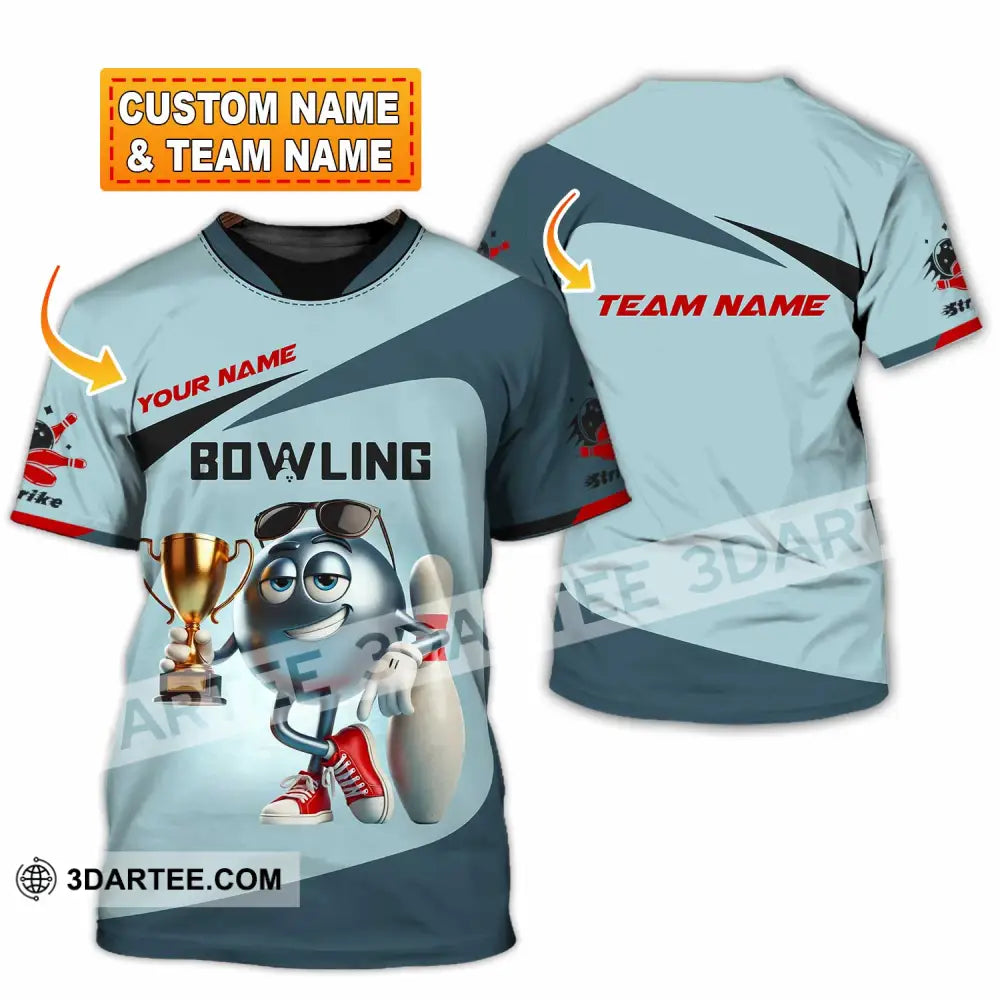 Unisex Shirt Custom Name And Team Bowling Polo Long Sleeve Love T-Shirt T-Shirt