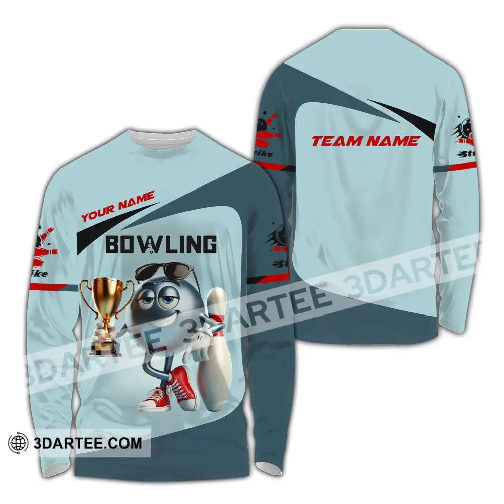 Unisex Shirt Custom Name And Team Bowling Polo Long Sleeve Love T-Shirt / S T-Shirt