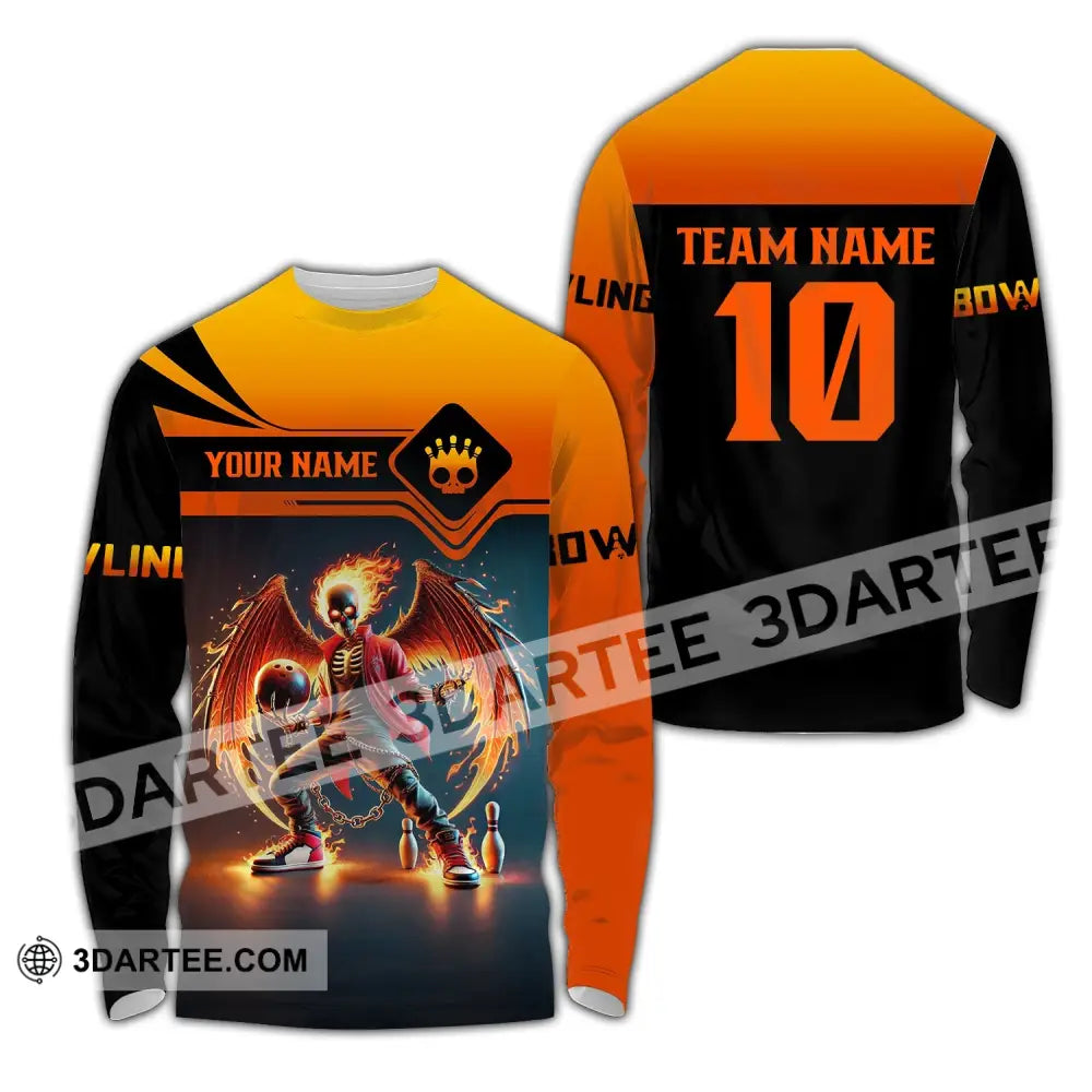 Unisex Shirt Custom Name And Team Bowling Polo Long Sleeve Love T-Shirt / S T-Shirt