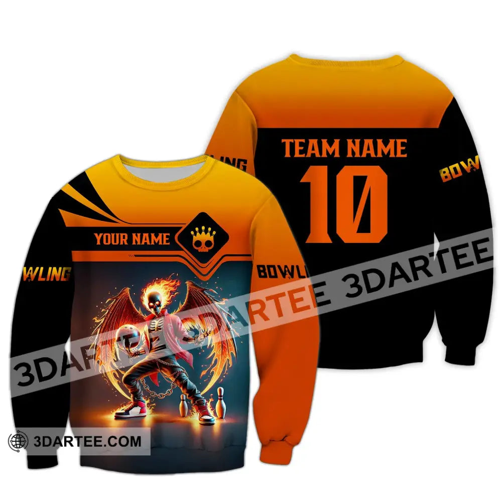 Unisex Shirt Custom Name And Team Bowling Polo Long Sleeve Love T-Shirt / S T-Shirt