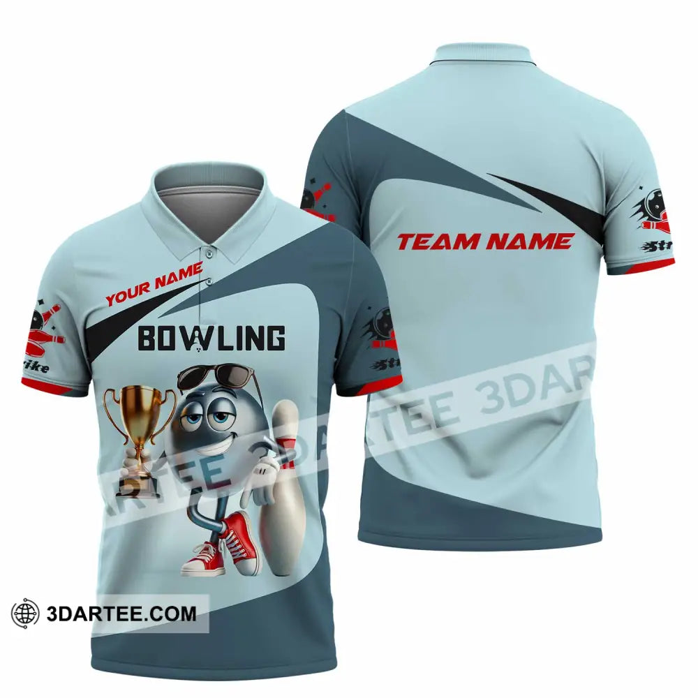 Unisex Shirt Custom Name And Team Bowling Polo Long Sleeve Love T-Shirt / S T-Shirt