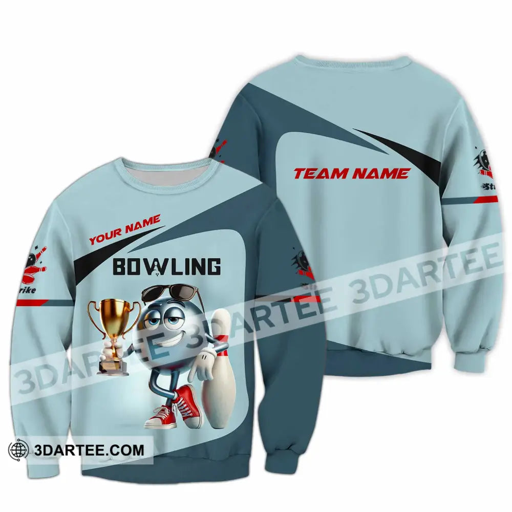 Unisex Shirt Custom Name And Team Bowling Polo Long Sleeve Love T-Shirt / S T-Shirt