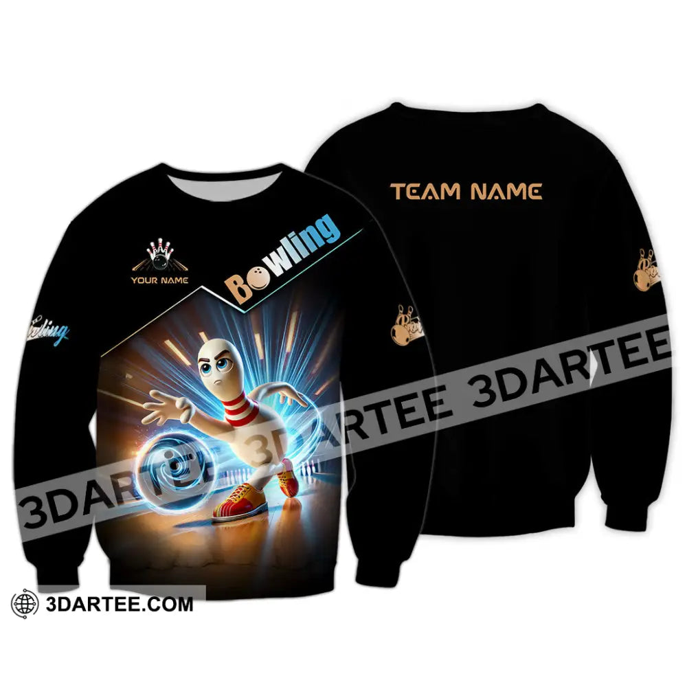 Unisex Shirt Custom Name And Team Bowling Polo Long Sleeve / S T-Shirt