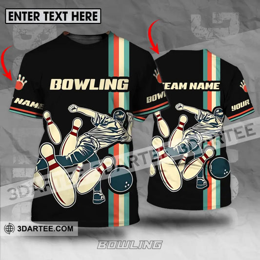 Unisex Shirt - Custom Name And Team Bowling Retro Color T-Shirt