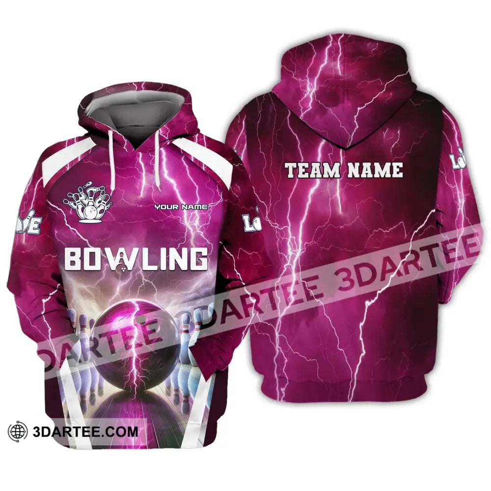 Unisex Shirt Custom Name And Team Bowling Zip Polo For Player T-Shirt Hoodie / S T-Shirt