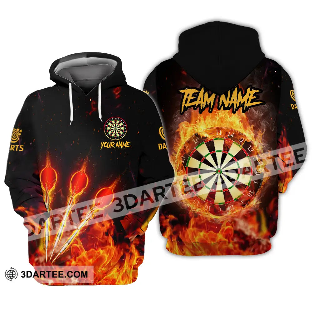 Unisex Shirt - Custom Name And Team Burning Darts Hoodie / S T-Shirt