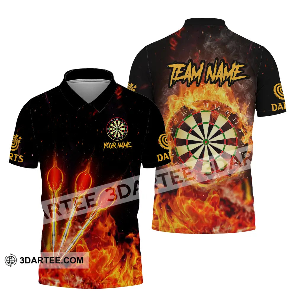 Unisex Shirt - Custom Name And Team Burning Darts Polo / S T-Shirt