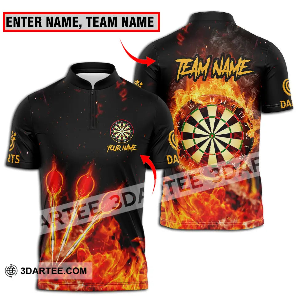 Unisex Shirt - Custom Name And Team Burning Darts T-Shirt