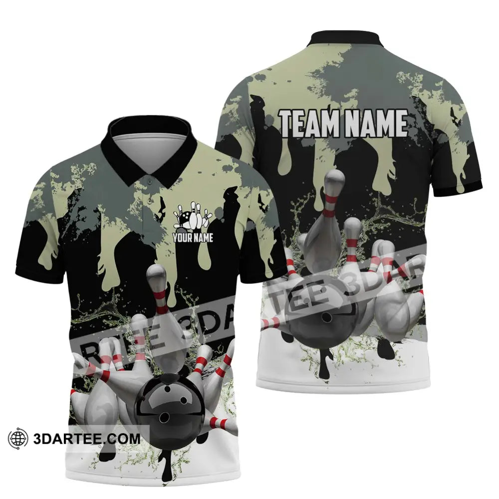 Unisex Shirt - Custom Name And Team Camouflage Color For Bowling Lover Polo / S T-Shirt