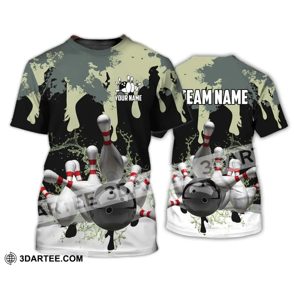 Unisex Shirt - Custom Name And Team Camouflage Color For Bowling Lover T-Shirt / S T-Shirt