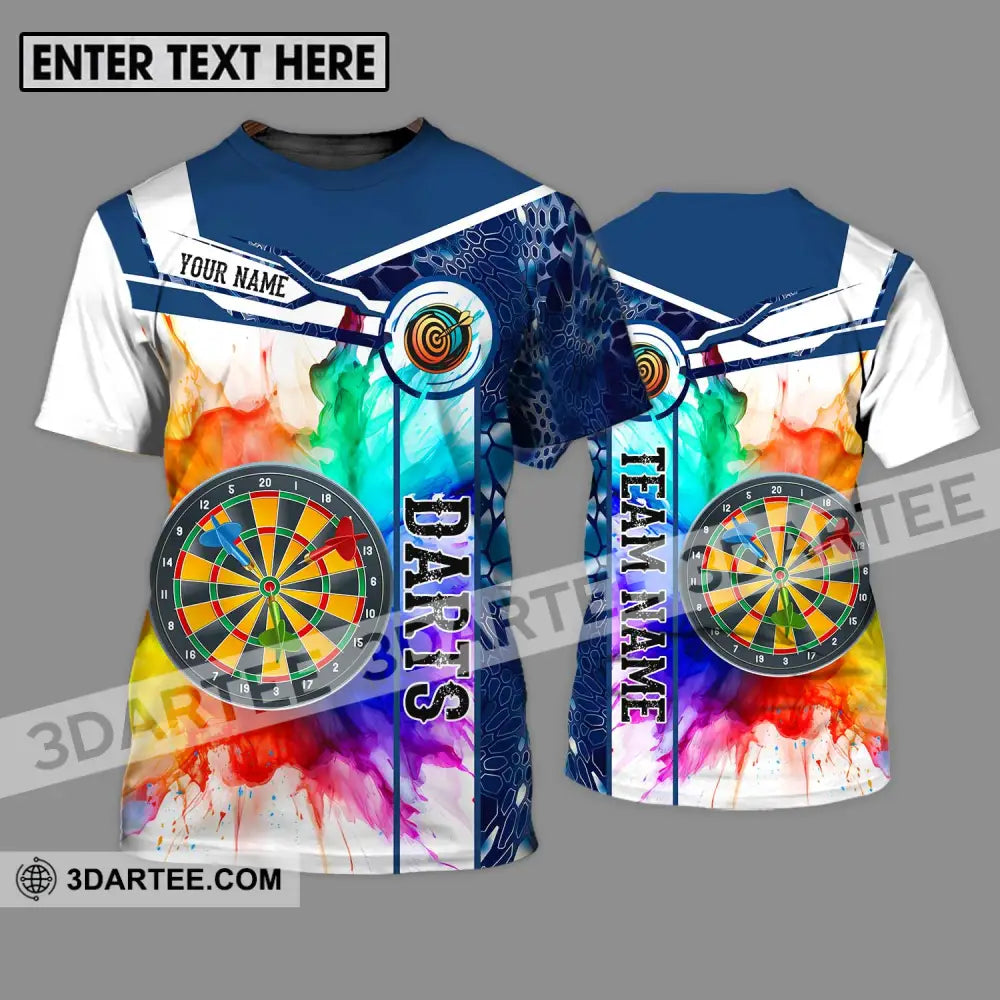 Unisex Shirt - Custom Name And Team Colorful Darts T-Shirt / S T-Shirt