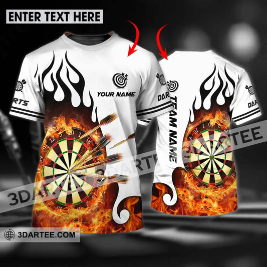 Unisex Shirt - Custom Name And Team Darts Fire Dartboard T-Shirt