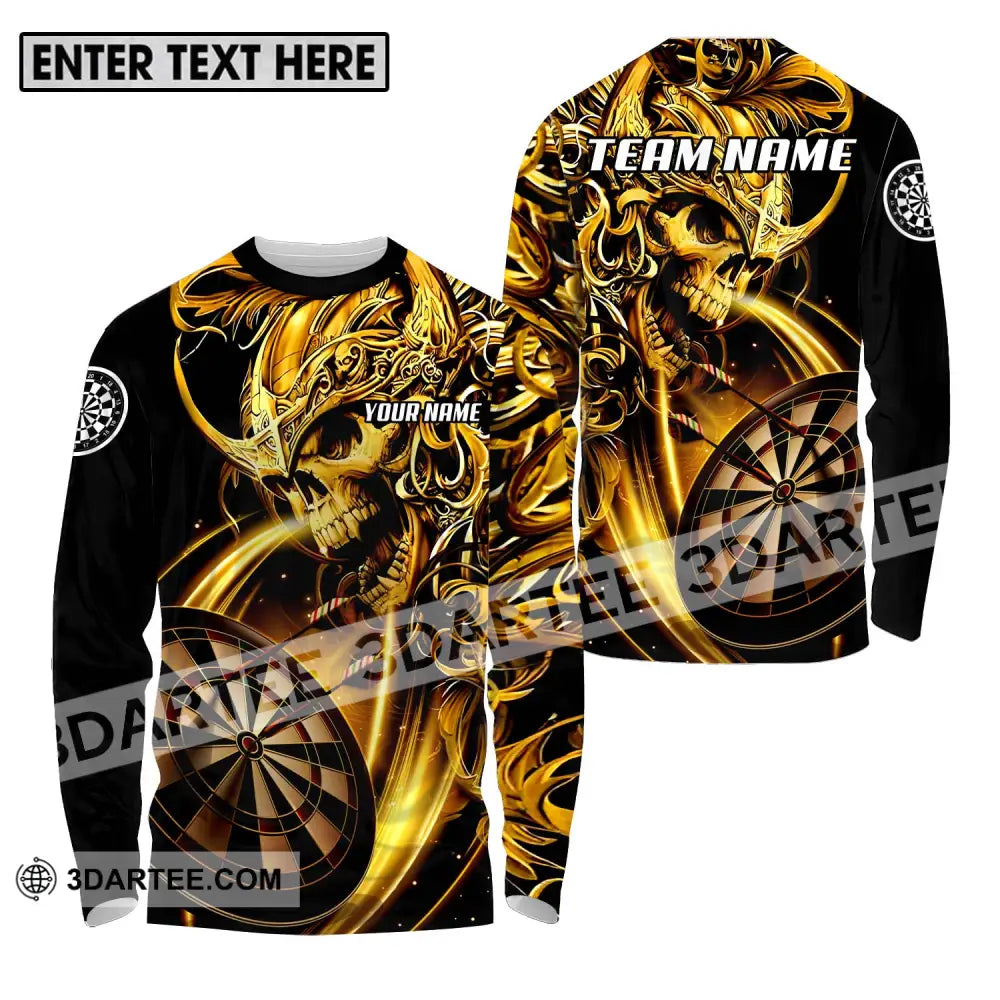 Unisex Shirt - Custom Name And Team Darts Gold Long Sleeve / S T-Shirt