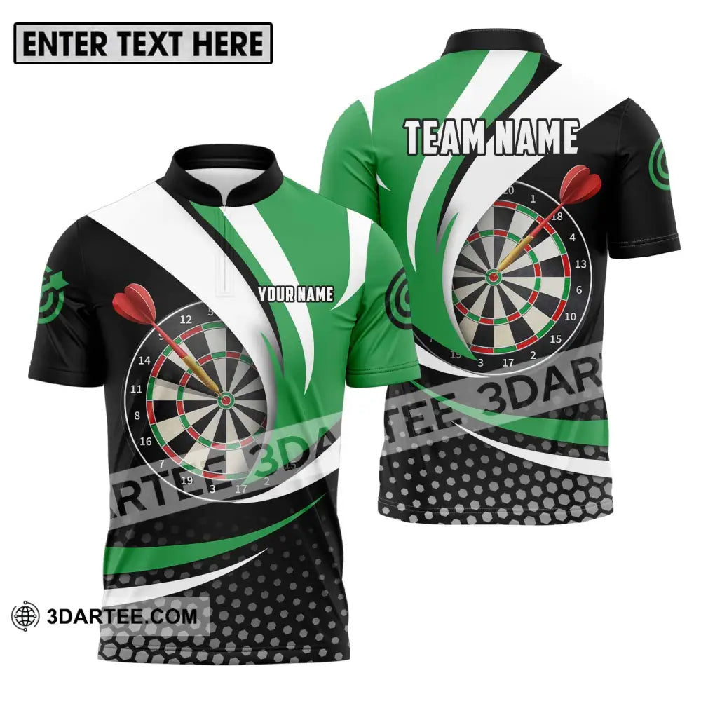 Unisex Shirt - Custom Name And Team Darts Lover Zipper Polo / S T-Shirt