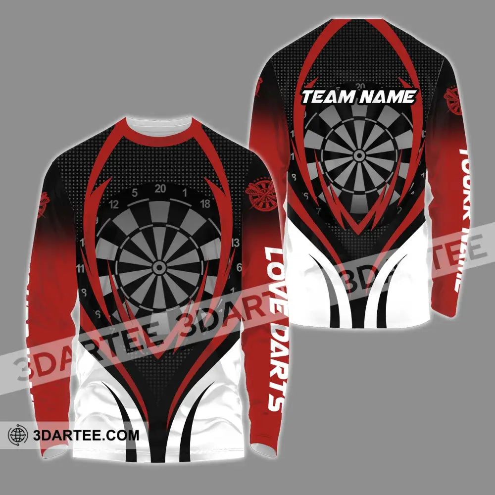 Unisex Shirt - Custom Name And Team Darts Sport Style Long Sleeve / S T-Shirt