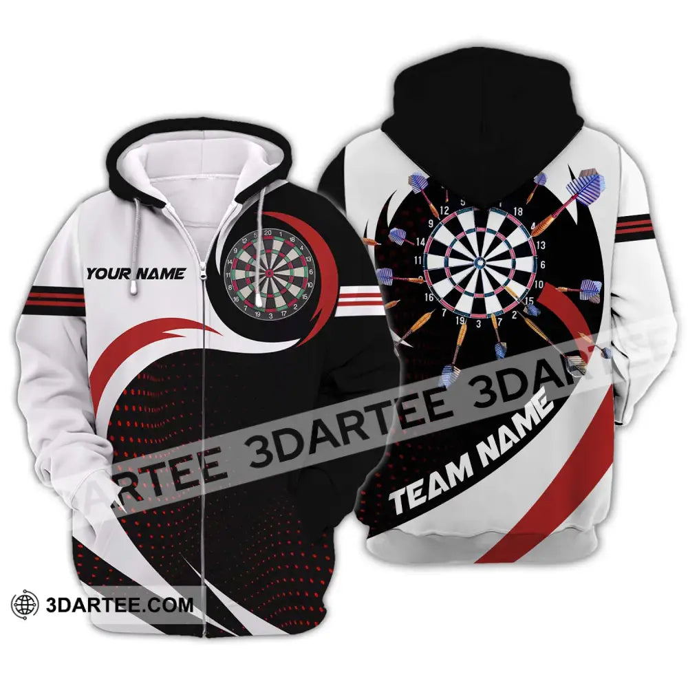 Unisex Shirt - Custom Name And Team Darts Zipper Hoodie / S T-Shirt