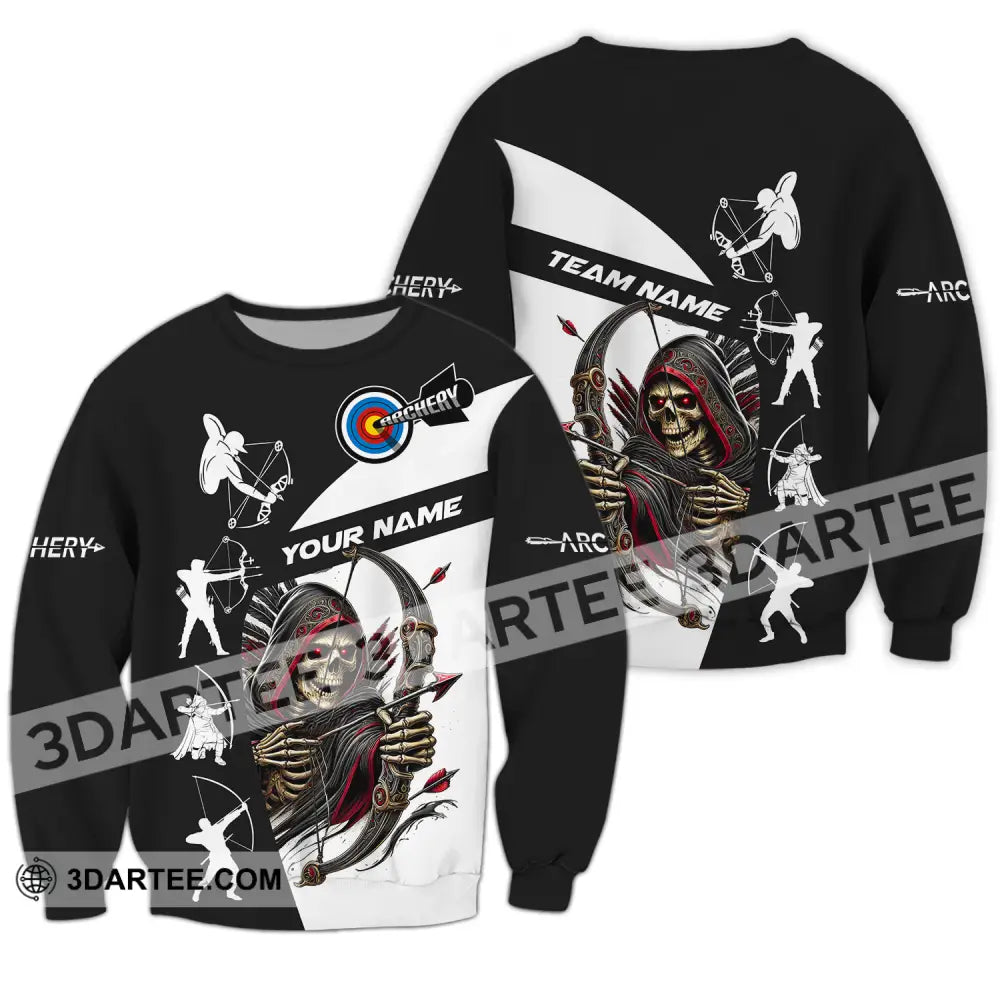 Unisex Shirt - Custom Name And Team Name Shirt Death Archery Long Sleeve / S T-shirt