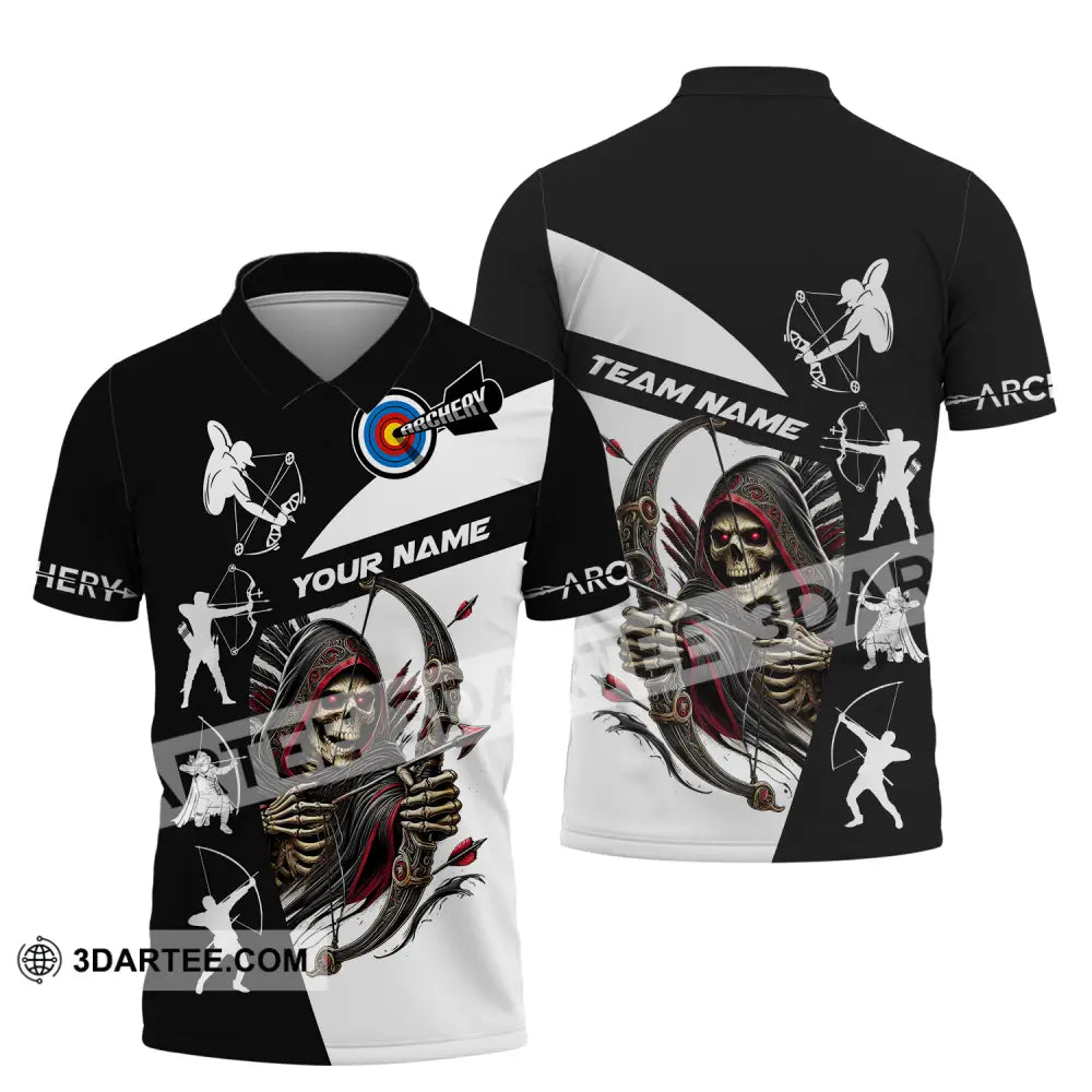 Unisex Shirt - Custom Name And Team Name Shirt Death Archery Polo Shirt / S T-shirt