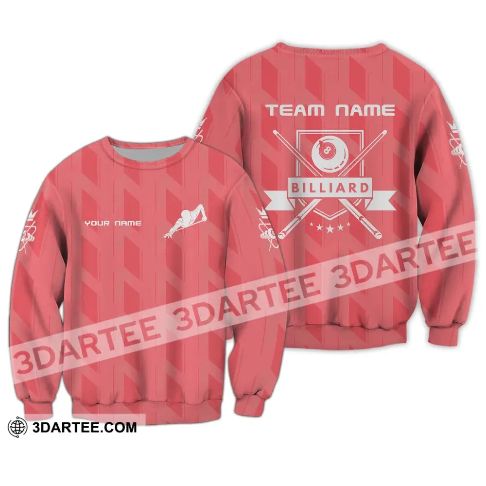 Unisex Shirt - Custom Name And Team Name Shirt - Shirt For Billiard Lover - Long Sleeve / S - T-shirt