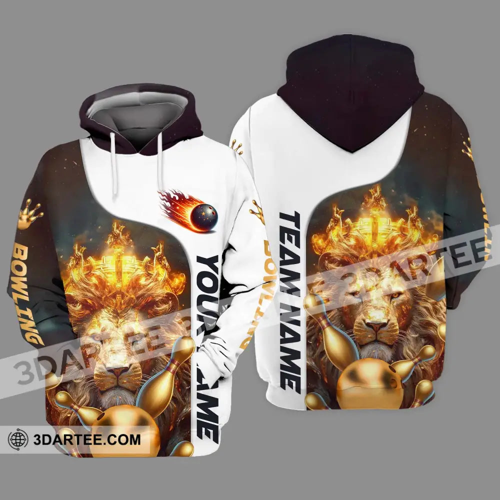 Unisex Shirt - Custom Name And Team Golden Lion Bowling Hoodie / S T-Shirt