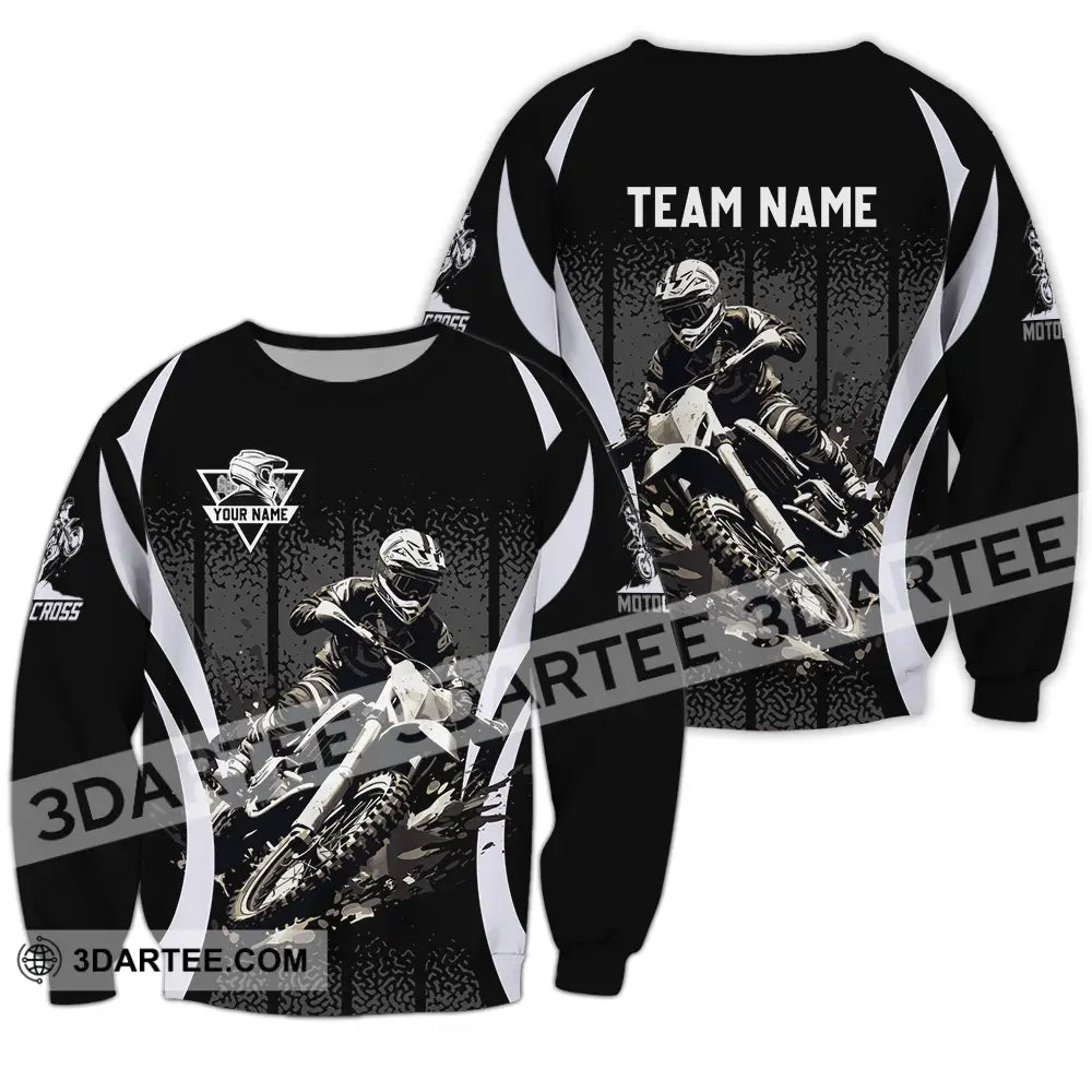 Unisex Shirt - Custom Name And Team Motobike For Player Long Sleeve / S T-Shirt