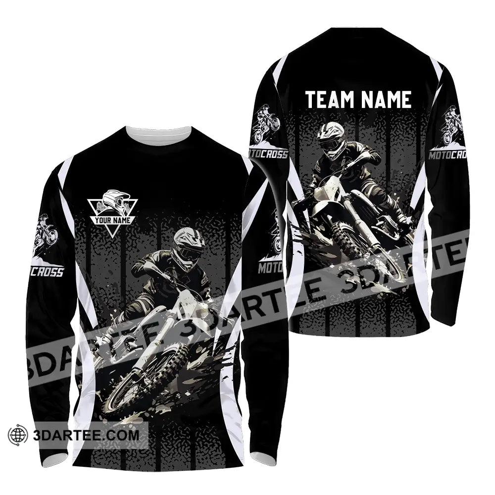 Unisex Shirt - Custom Name And Team Motobike For Player Long Sleeve / S T-Shirt