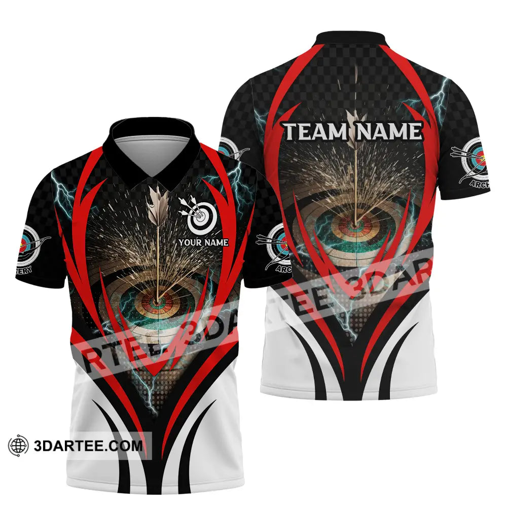 Unisex Shirt - Custom Name And Team On Target Archery Polo / S T-Shirt