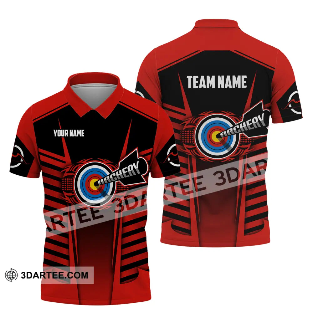 Unisex Shirt - Custom Name And Team Name Shirt Red Archery Polo Shirt / S T-shirt