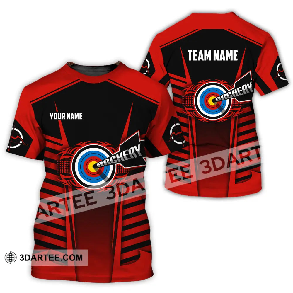 Unisex Shirt - Custom Name And Team Name Shirt Red Archery T-Shirt / S T-shirt