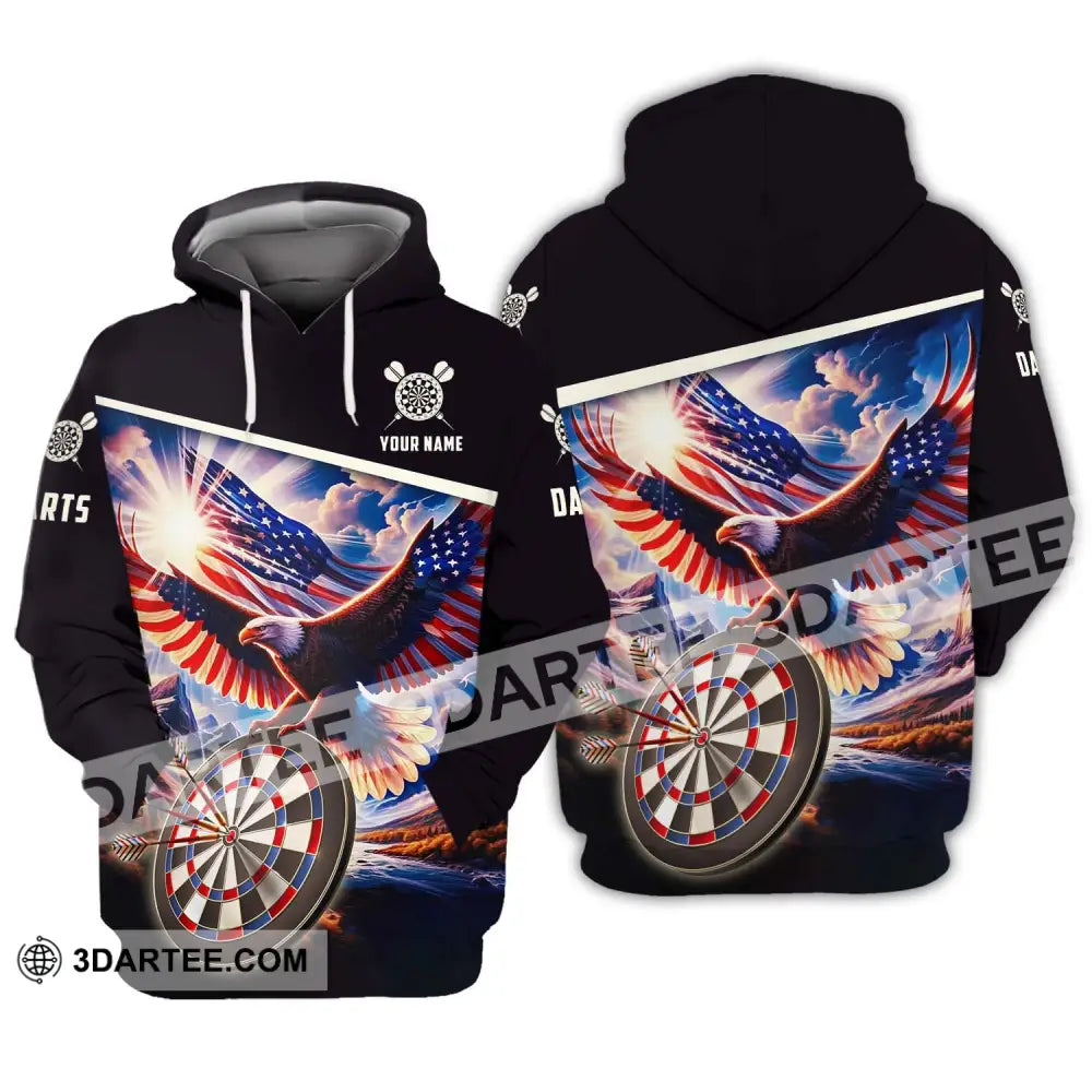 Unisex Shirt - Custom Name And Team Sport American Eagle Darts Hoodie / S T-Shirt