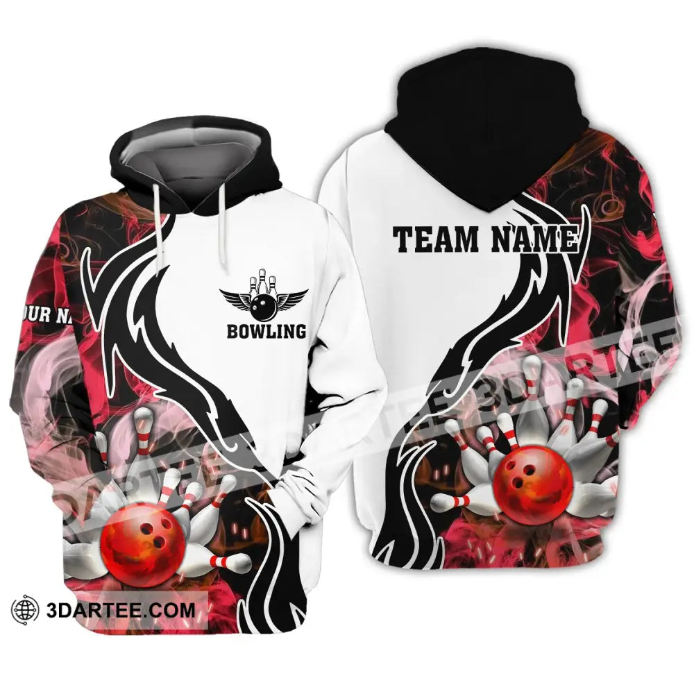 Unisex Shirt - Custom Name And Team Sport Red Bowling Hoodie / S T-Shirt