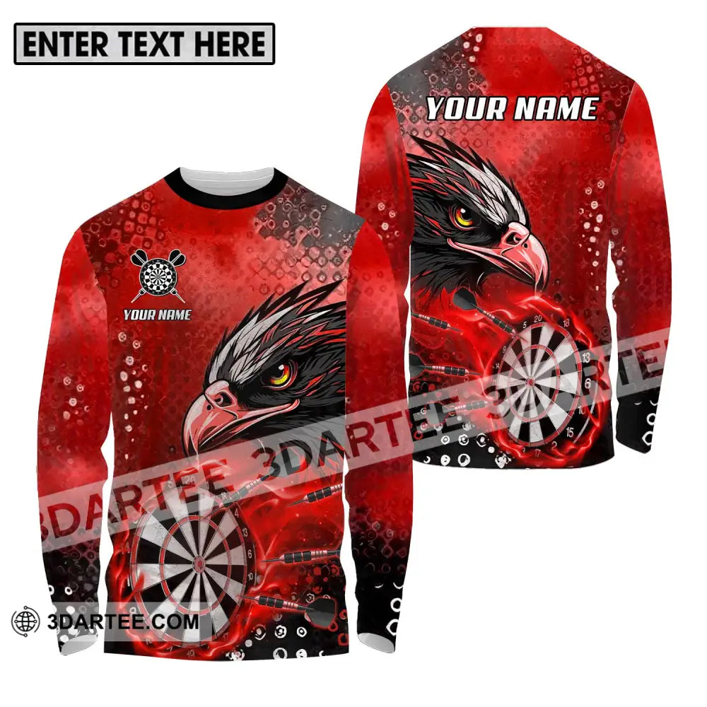 Unisex Shirt - Custom Name And Team Sport Red Eagle Darts Long Sleeve / S T-Shirt