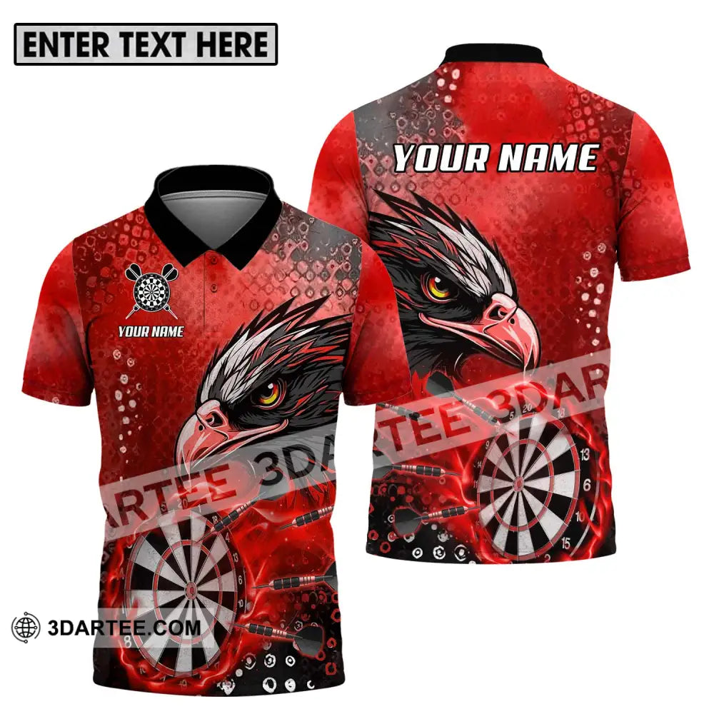 Unisex Shirt - Custom Name And Team Sport Red Eagle Darts Polo / S T-Shirt