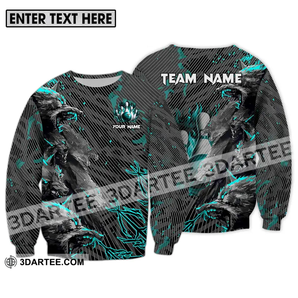 Unisex Shirt - Custom Name And Team Sport Wolves Bowling Long Sleeve / S T-Shirt