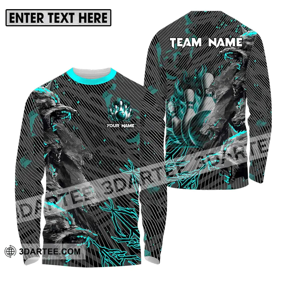 Unisex Shirt - Custom Name And Team Sport Wolves Bowling Long Sleeve / S T-Shirt