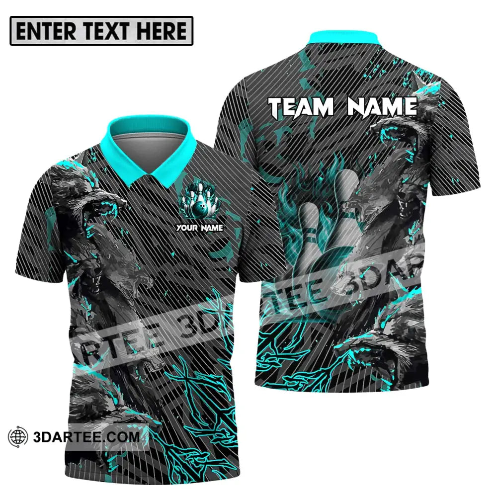 Unisex Shirt - Custom Name And Team Sport Wolves Bowling Polo / S T-Shirt