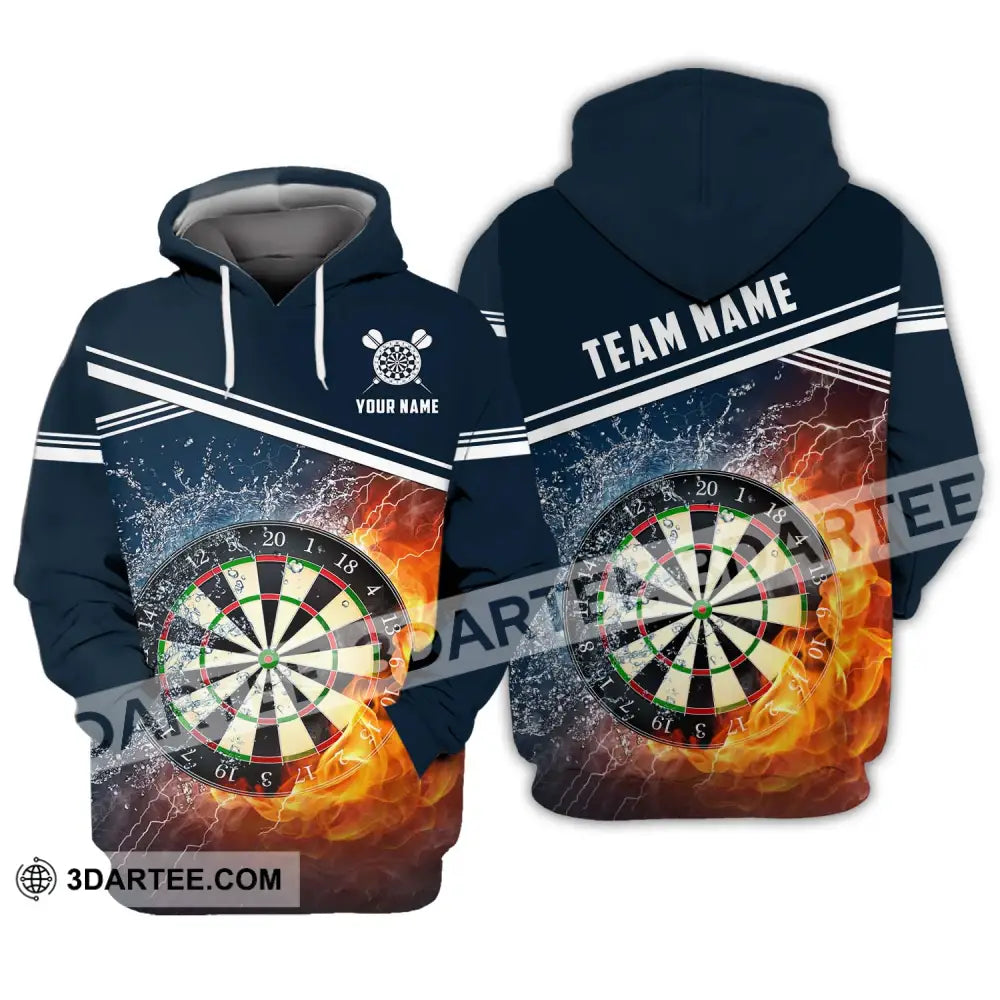 Unisex Shirt - Custom Name And Team Water Fire Darts Hoodie / S T-Shirt