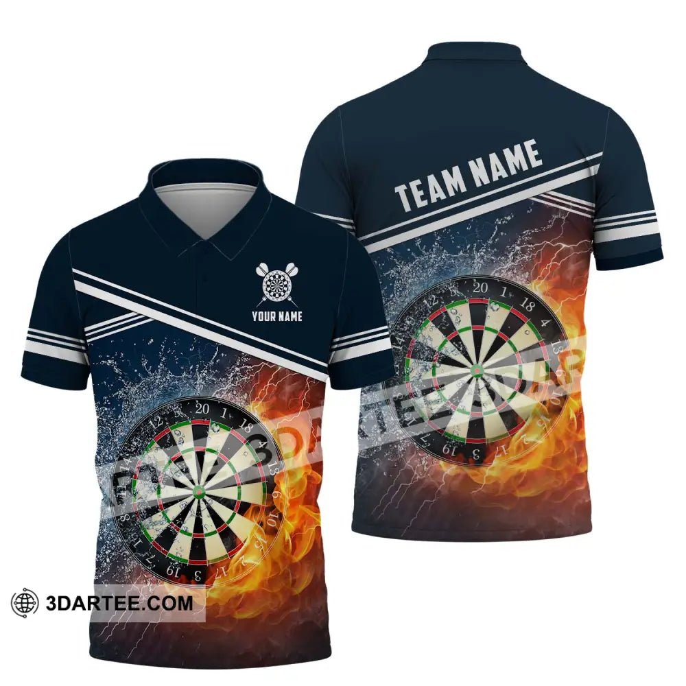 Unisex Shirt - Custom Name And Team Water Fire Darts Polo / S T-Shirt