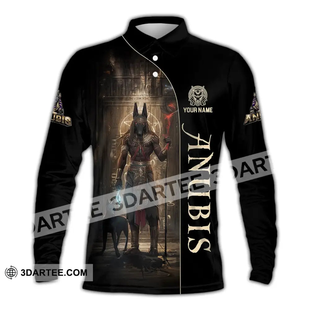 Unisex Shirt Custom Name Anubis Polo Long Sleeve Gift / S T-Shirt