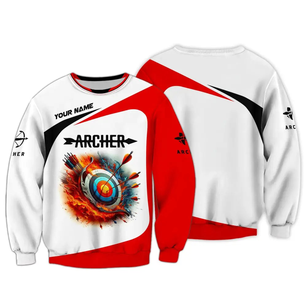 Unisex Shirt Custom Name Archery Gift For Lovers Long Sleeve / S T-Shirt